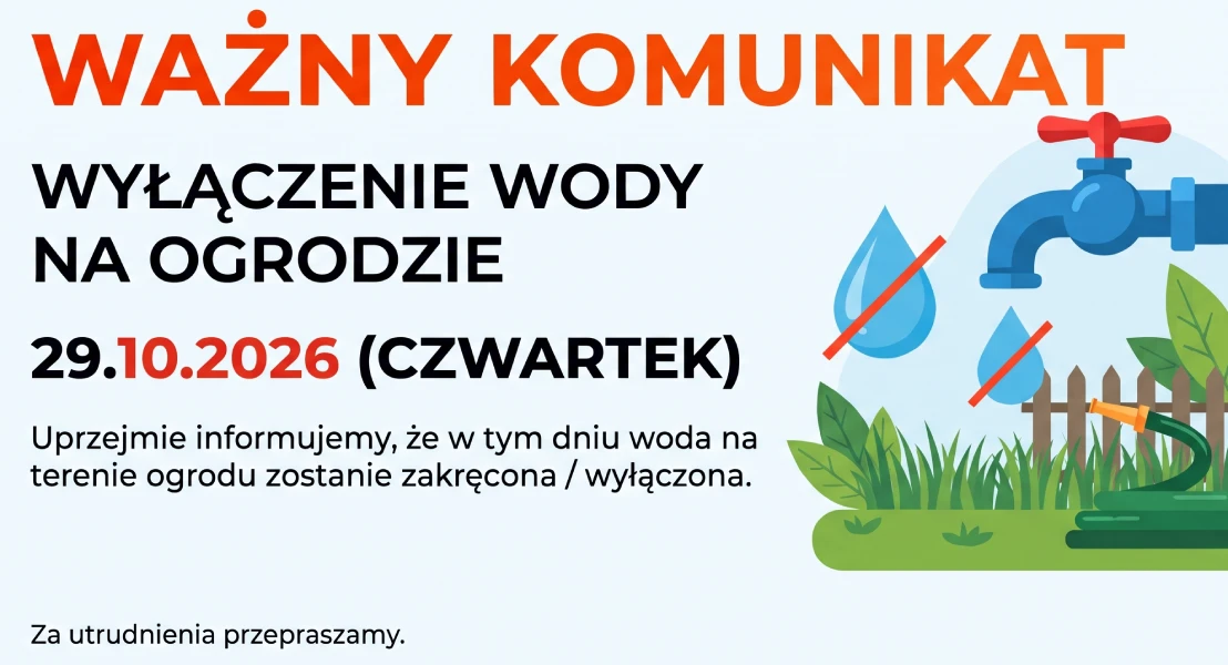 Komunikat o zakręceniu wody